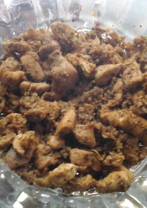 A picture of Chicken Thoran (chicken dry).