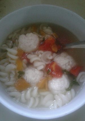 Foto resep Sup makaroni bakso tahu