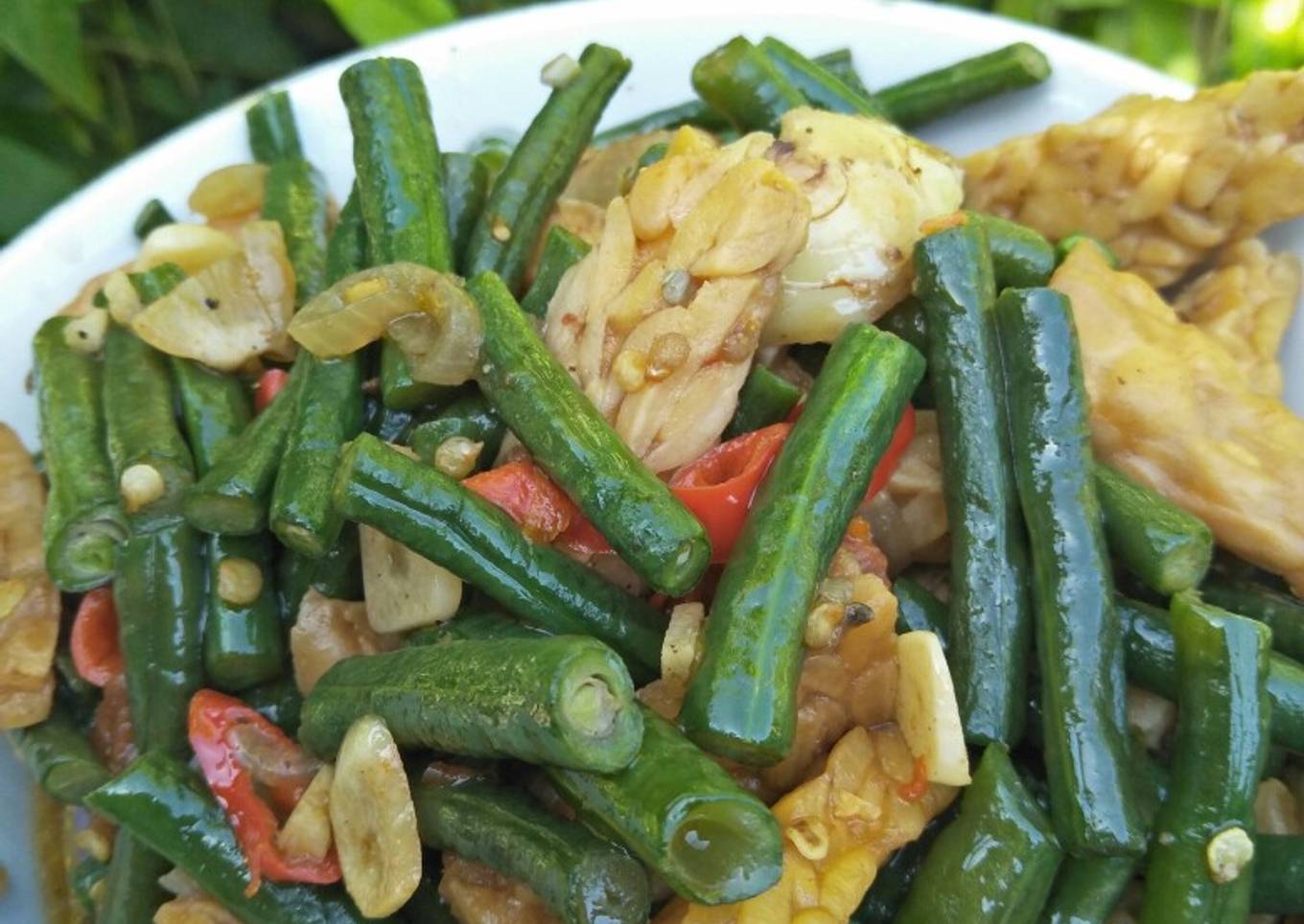Tumis Tempe Kacang panjang