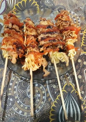 Foto resep Mie kering telur gulung simple