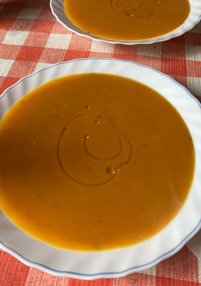 Una foto de Puré de calabaza y zanahoria