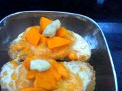 A picture of mango bread pudding recipe