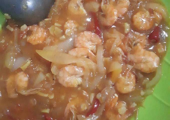 Udang asam manis sederhana