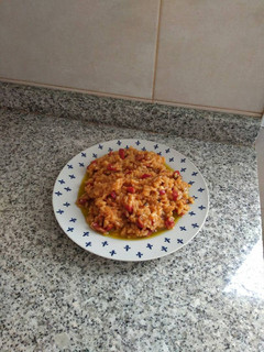 Una foto de Risoto de champiñones y jamón