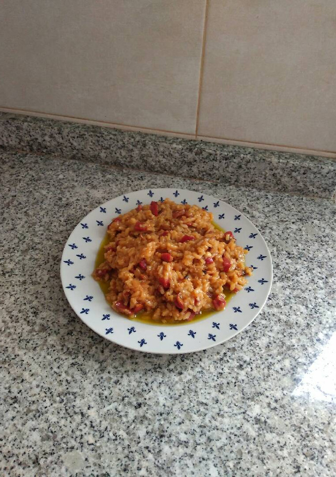Una foto de Risoto de champiñones y jamón