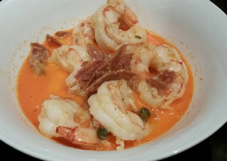 How to Cook Appetizing Brad's chorizo and garlic prawns