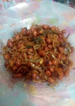 Foto resep Teri nasi & kacang tanah goreng