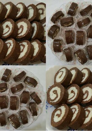 صورة لوصفة رول التمر بجوز الهند بالشكولا طعم اكتر من رائع 😋😋😋