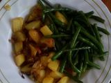 Fried potatoes and green beans #mystaplefood