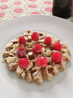 Una foto de Waffles de cebada y avena