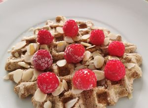 Una foto de Waffles de cebada y avena