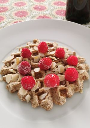 Una foto de Waffles de cebada y avena