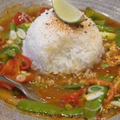 Chicken Manchurian with Rice A picture of Chicken Manchurian with Rice.