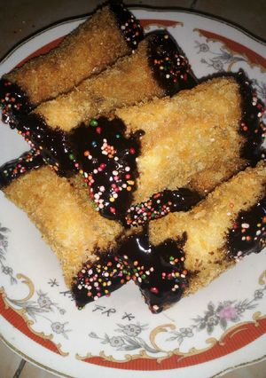 Foto resep Roti tawar isi pisang coklat