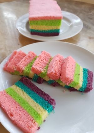 Foto resep Steamed rainbow cake