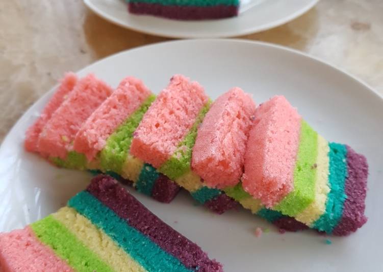 Steamed rainbow cake