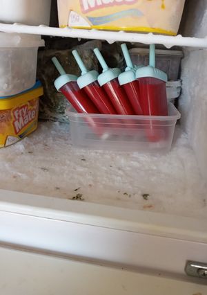 A picture of Yum beetroot mango popsicles.