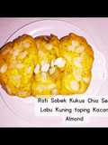 Roti Sobek Kukus Chia Seed Labu Kuning Toping Kacang Almond (Tanpa Telur)