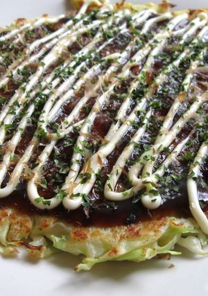 A picture of Okonomiyaki.
