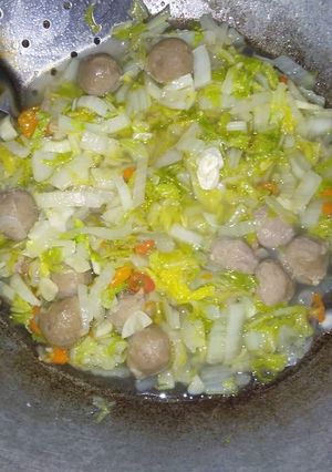 Foto resep Tumis sawi putih baso