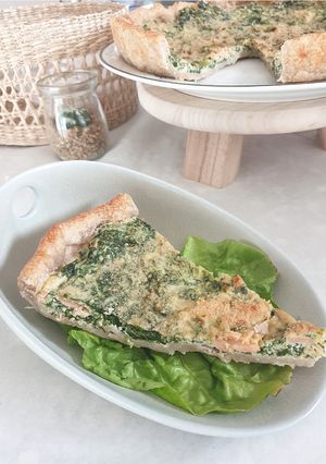 Une photo de Tarte épinard/ ricotta/ saumon
