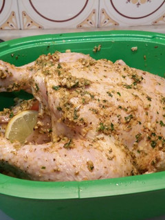 Una foto de Pollo macerado al microondas
