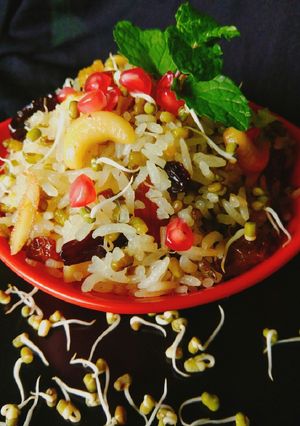 A picture of Sprouts green gram rice # global cuisine #post_1.