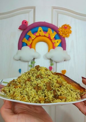 عکسی از دستور شوید پلو با گوشت چرخ کرده و سیب زمینی 😋😍