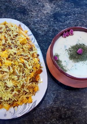 عکسی از دستور عدس پلو