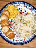 Chicken cordon with butter rice garlic