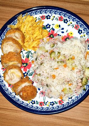 Foto resep Chicken cordon with butter rice garlic