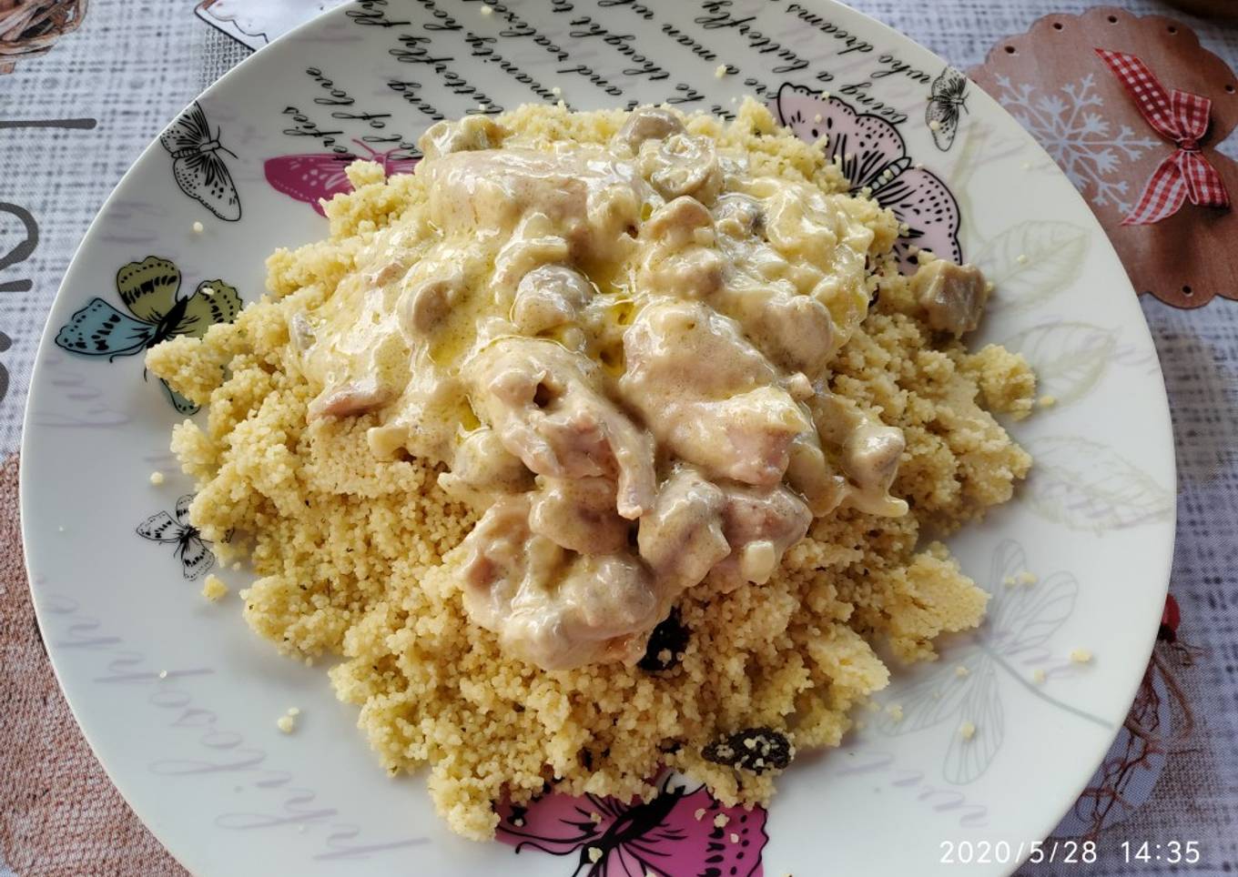 Cuscús con pollo Strogonoff