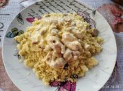 Una foto de pollo al limón con nata