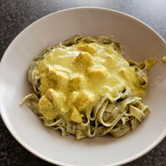 A picture of Chicken- Pesto Pasta.