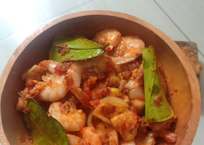 Balado udang tahu