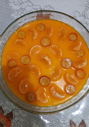 Foto resep Pudding Susu Topping Jeruk, Anggur dan Sirup