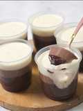 Puding Chocolate milo dengan vla keju