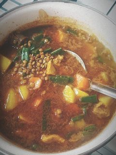 Una foto de Lentejas con habichuelas