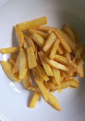 A picture of Tumeric French fries(soft and tasty).