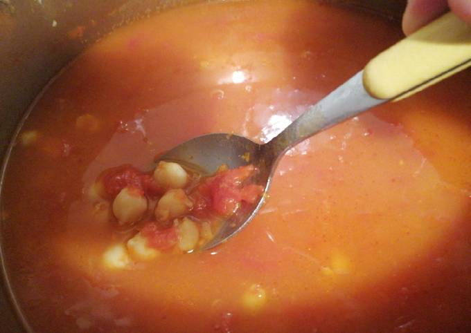 Passi a Fai  Veloce Minestra di ceci al pomodoro di zia Pia