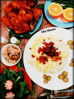 عکسی از دستور ماهی و کته زعفرانی