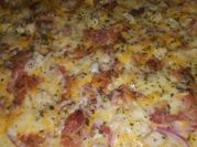 A picture of baked bbq chicken breasts