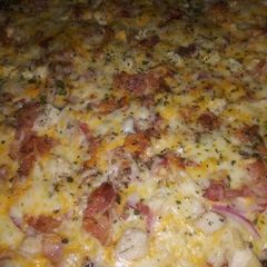 Bbq Chicken Bacon Pizza A picture of Bbq Chicken Bacon Pizza.
