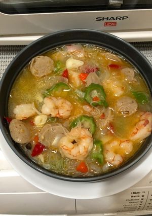 Foto resep Sayur oyong udang bakso