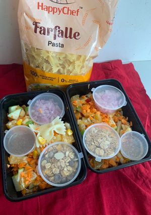 A picture of Farfalle Pasta salad.