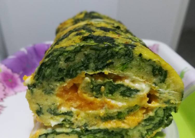 Rotolo di spinaci, con Philadelphia e crema di zucca