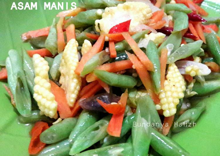 Bahan Menyiapkan Tumis buncis asam manis Lezat