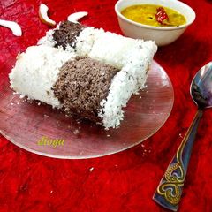 Ragi arsi flour puttu A picture of Ragi arsi flour puttu.