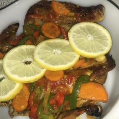 A picture of Sweet & spicy lemon chicken.
