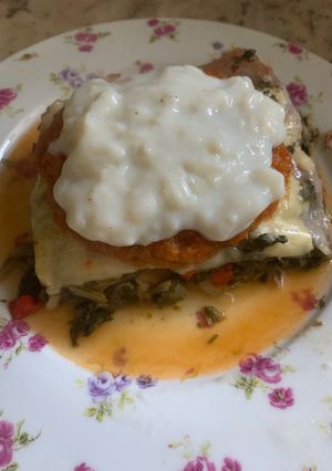 Una foto de Lasaña de acelga, jamón y muzzarella